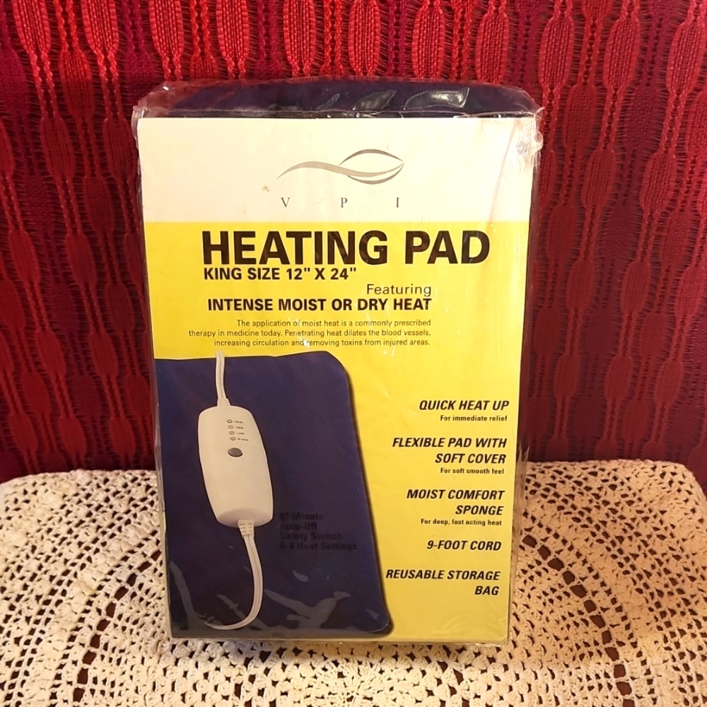 New king size moist/dry heating pad 12"x24"